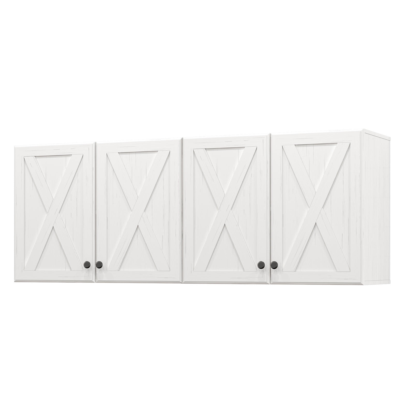POLIHOME Farmhouse Kitchen Wall Mounted Storage Cabinets with Doors and Shelves, Laundry Room Wall Cabinets Set of 2