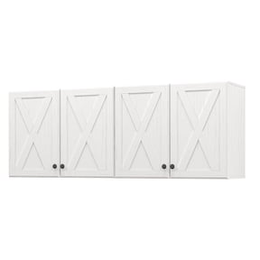 POLIHOME Farmhouse Kitchen Wall Mounted Storage Cabinets with Doors and Shelves, Laundry Room Wall Cabinets Set of 2