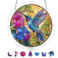 thumbnail image 1 of POLISE Spaces Acrylic Jigsaw Puzzle Suncatcher Crystal Suncatcher Hummingbird Fuchsia Floral Window Hanging Decor For Indoor Home Use 7.4Inch Mother's Day Gifts, 1 of 7