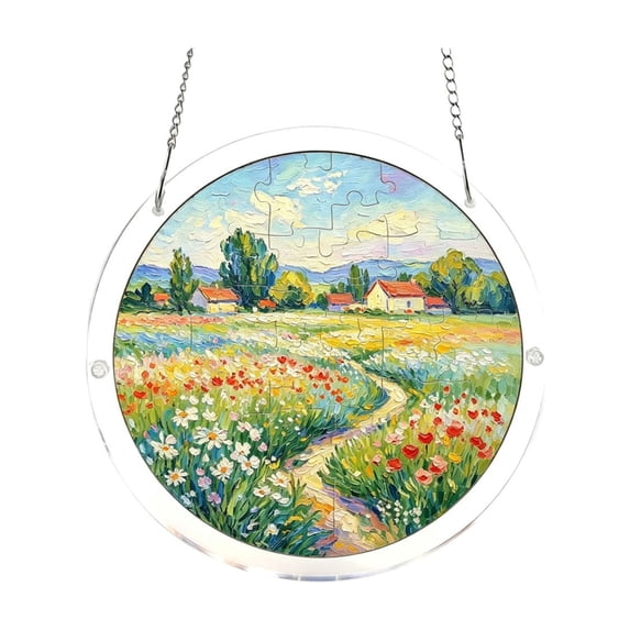 POLISE Spaces Acrylic Jigsaw Puzzle Suncatcher Dream Catchers For Adults Crystal Suncatcher Nature Landscape Hanging Decor For Outdoor Garden Mother's Day Gifts