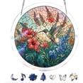 thumbnail image 1 of POLISE Spaces Acrylic Jigsaw Puzzle Suncatcher Tiffany Style Stained Glass Sun Catcher Hummingbird Floral Window Decor For Nature Inspired Home 7.4Inch Mother's Day Gifts, 1 of 9