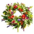 thumbnail image 1 of POLISE Spaces Buttercup Flower Wreath for Front Door, 15.7-Inch Spring Summer Wreath with Green Leaves, Artificial Dried Flower Wreath Decor, Indoor Outdoor Hanging Decor, 1 of 6
