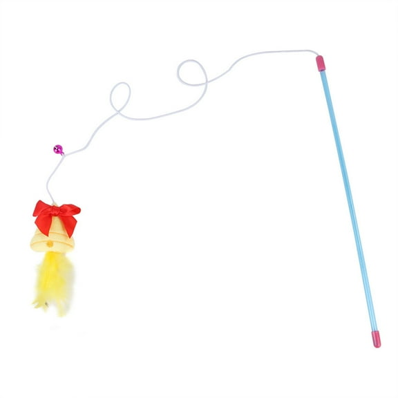 POLISE Spaces Cat Teaser Wand Toy with Rope and Plush Attachment, Polyester Fabric, Handheld Interactive Play Stick, Indoor Pet Accessory, 21.7 Inch