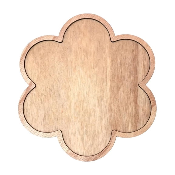 POLISE Spaces Easter Wooden Tray – 11.8x7.6 Inch Rabbit Carrot Egg Floral Shape Serving Platter, Spring Fruit Dessert Snack Display Plate, Farmhouse Holiday Table Decor Accent