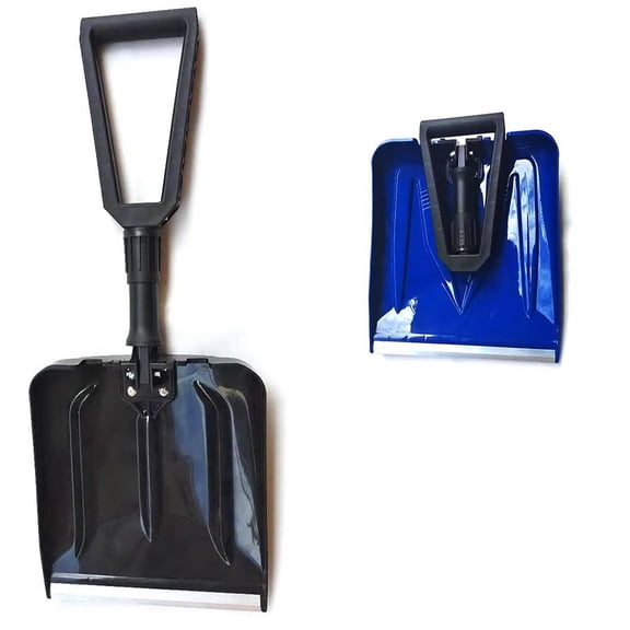 POLISE Spaces Folding Emergency Snow Shovel 22 Inch, D-Shaped Handle with Aluminum Alloy Blade for Car Truck and Leisure Vehicles, Compact Portable Snow Shovel