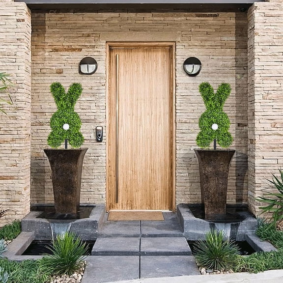 POLISE Spaces Green Faux Grass Bunny Garden Stake – Weather-Resistant Easter Outdoor Decor for Lawn, Patio or Yard, Festive Spring Accent & Holiday Home Display