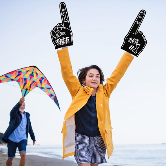 POLISE Spaces Large Foam Finger Hand, 18.1x9.1-Inch Sports Fan Cheering Hand for Baseball Basketball Football Games, Pointing Finger Spirit Accessory, EVA Foam Material
