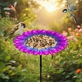 thumbnail image 1 of POLISE Spaces Metal Flower Bird Bath & Feeder Outdoor, Ground Stake Design 13 Inch Height, Waterproof & Rust Resistant for Garden Yard Decor, Hummingbird Watering Station, 1 of 7