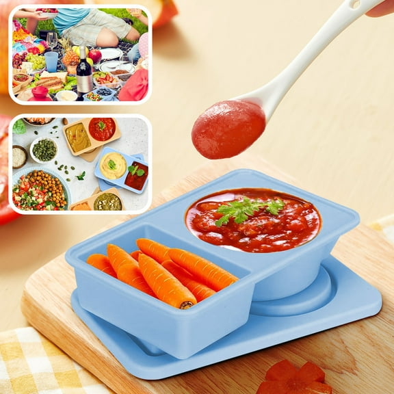 POLISE Spaces Mini Two-Section Snack Box with Secure Lid, Portable Seasoning and Snack Container for Camping, Outdoor Activities and Daily Organization