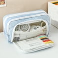 thumbnail image 1 of POLISE Spaces Nylon Spandex Storage Pouch, Elastic Large Capacity Organizer 8.66x4.72x2.36 Inches, Two Zipper Utility Bag for Office Supplies & Travel Essentials, 1 of 8