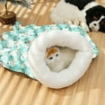 thumbnail image 1 of POLISE Spaces Semi-Closed Cat Bed for Small Cats and Kittens, Detachable Washable Soft Plush Sleeping Bag Mat, Removable Inner Cushion, Cozy Cloth Nest House, 17.7x15.0x1.8 Inch, 1 of 6