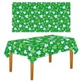 thumbnail image 1 of POLISE Spaces St. Patrick's Day Tablecloth, 54x108-Inch Rectangle Vinyl Table Cover with Flannel Backing, Green Shamrock Clover Print, for Holiday Party Dining Kitchen Table, 1 of 6