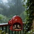thumbnail image 1 of POLISE Spaces Wrought Iron Hanging Bird Feeder Outdoor, 9.25 x 7.09 x 6.69 Inch Artistic Design, Rust Resistant Mesh Tray for Garden & Hummingbirds, Decorative Metal Feeder, 1 of 7