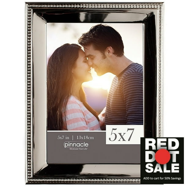 POLISHED SILVER W BEAD TRIM Frame 5x7 by Pinnacle trade 5x7