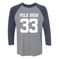 thumbnail image 1 of POLK HIGH #33 Unisex 3/4 Sleeve Baseball Raglan Tee, 1 of 2