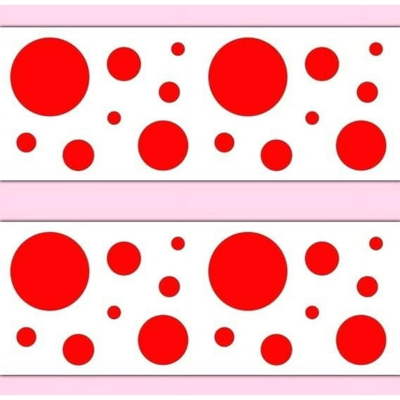 POLKA DOTS ~ WALL DECAL, HOME DECOR QTY 55 Red