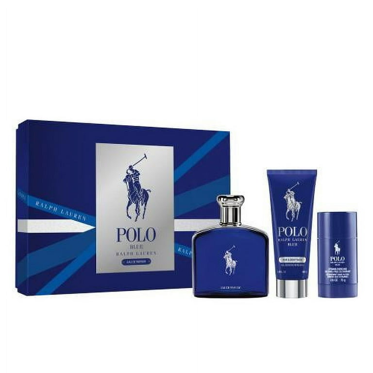 POLO BLUE 3 PCS SET 4.2 EAU DE PARFUM SPRAY and 3.4 OZ HAIR and