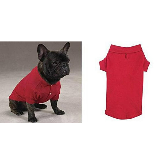 POLO DOG SHIRT Preppy Button Down Cotton Shirts for Dogs 5 Colors To Choose From(Small - 12" Tomato Red)