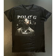 POLO G Black Portrait Rap T-Shirt, Size Small
