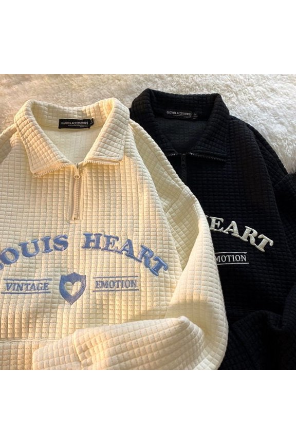 POLO Neck Half Zip Casual Top