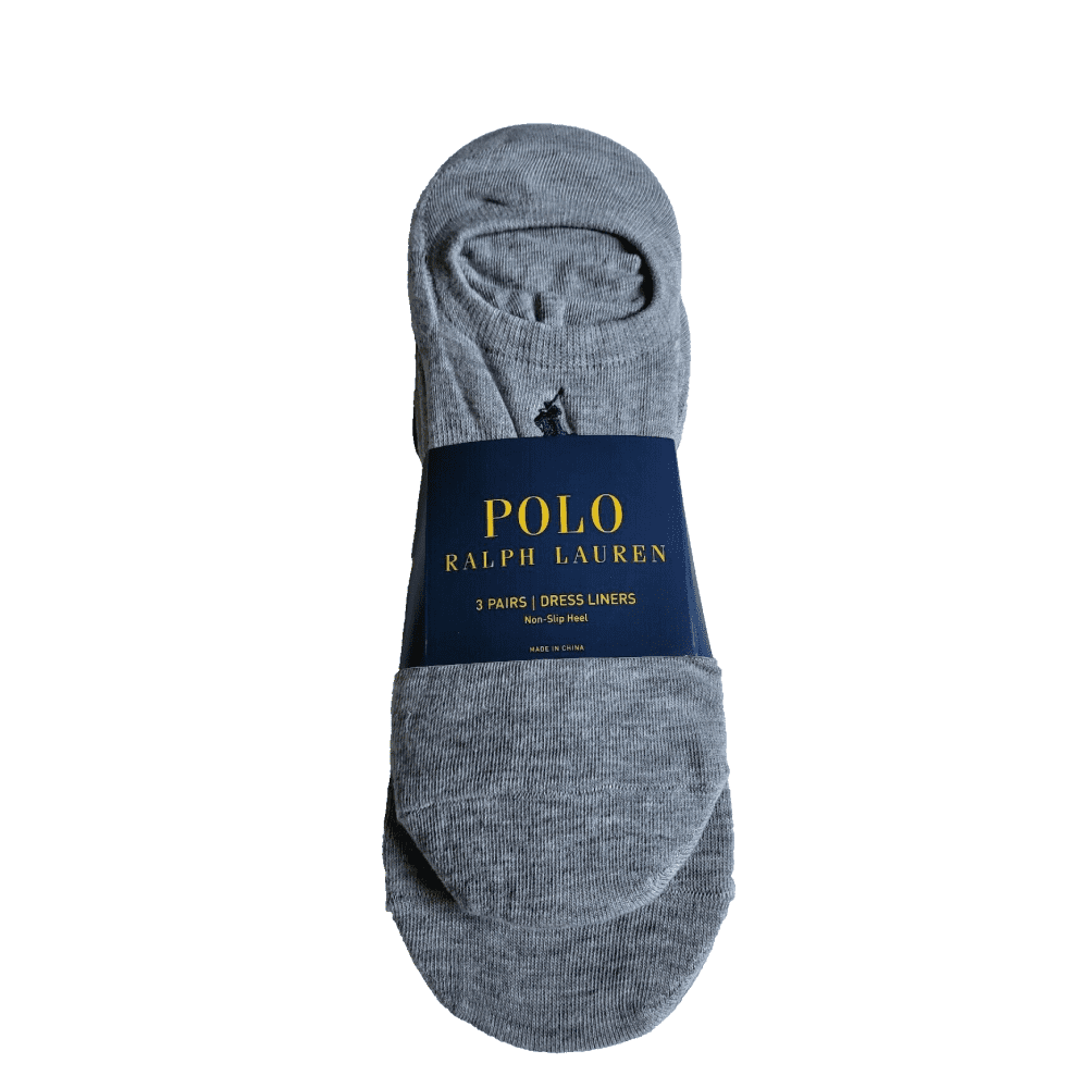 POLO RALPH LAUREN 3 Pair Gray Liner No Show Socks Men's Size Fits 6 -12.5 -  Walmart.com