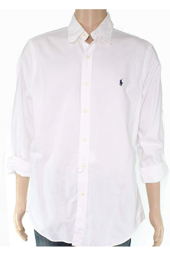 710729232003: Men's Classic Fit Garment Dyed Oxford Shirt, White
