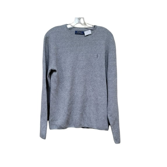 POLO RALPH LAUREN GREY Logo Long-sleeve Sweater, Size Small NWOT
