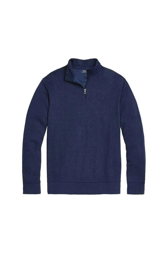 Men's Big & Tall Doubel Knit Jersey 1/2 Zip Pullover (Navy Heather, XLT, X-Large Tall)