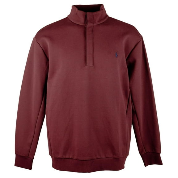 POLO RALPH LAUREN Men's Big & Tall Double-Knit Quarter Snap Pullover Shirt Rd 4XLT Red