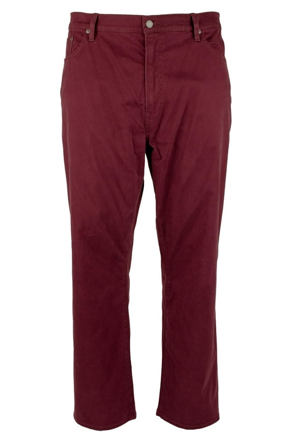 Men's Big & Tall Stretch Classic Fit Sateen Jeans Style Pant Rd 48Bx32 Red