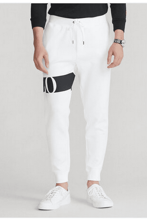 Men's Big &Tall White Logo Jogger Sweatpants, XLT
