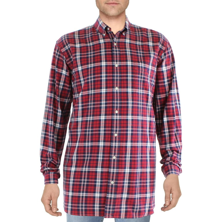 Polo Ralph Lauren Mens Big & Tall Plaid Cotton Button-Down Shirt  