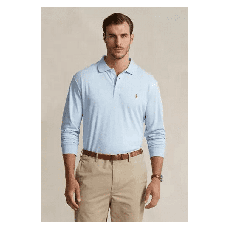 POLO RALPH LAUREN Men s Classic Fit Long Sleeve Soft Touch Polo Shirt Blue 4LT