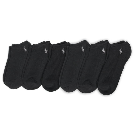 Polo Ralph Lauren Men's Classic Sport Solid Low Cut Sock 6 Pack, Black, Men's Shoe Size: 6-12.5, Black, 6-12.5