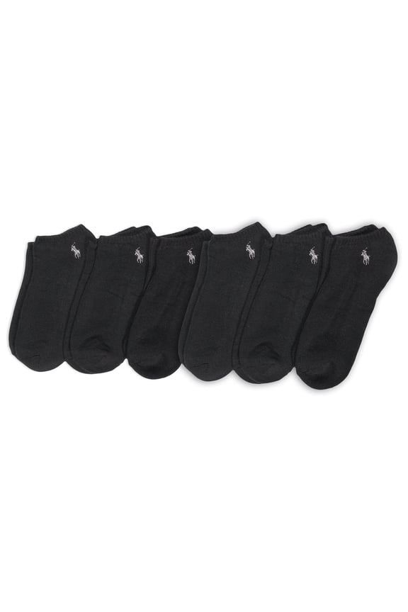 Men's Classic Sport Solid Low Cut Sock 6 Pack, Black, Men's Shoe Size: 6-12.5, Black, 6-12.5