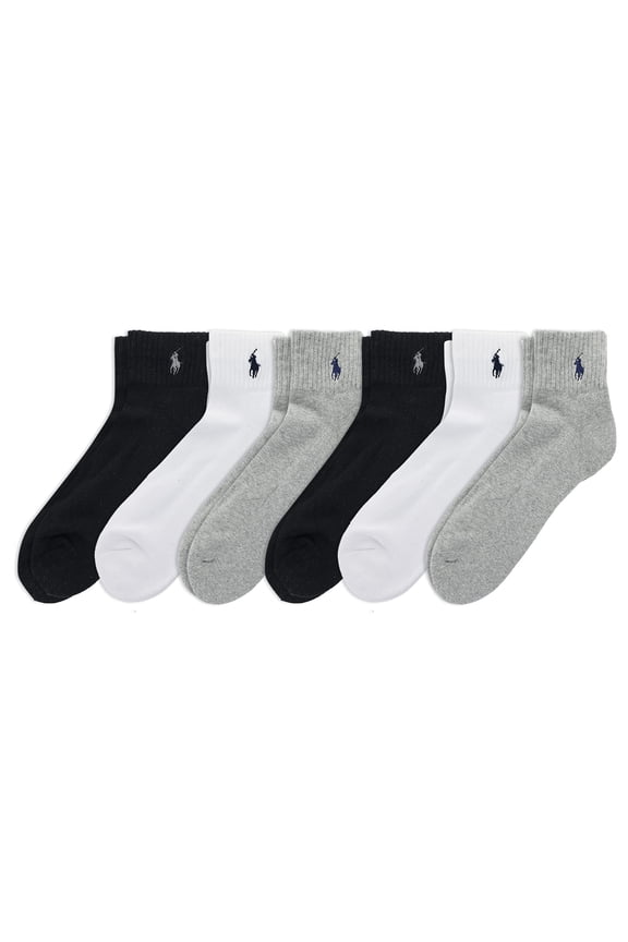 Men's Classic Sport Solid Ankle Sock 6 Pack, Multi-Colored, Men's Shoe Size: 6-12.5, Multi-colored, 6-12.5