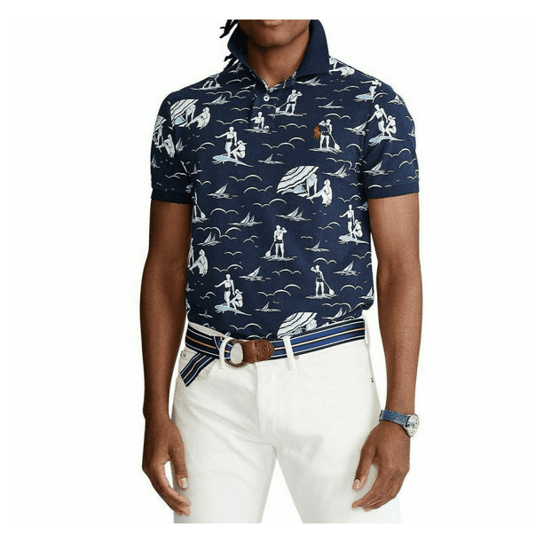 POLO RALPH LAUREN Men's French Blue Multi Classic Fit,L