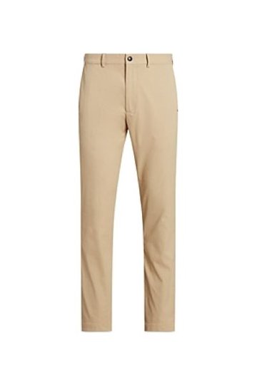 slim fit dress slacks Lauren Ralp Lauren Regular Fit Solid Tan Flat Front Cotton Dress Pants main image 0