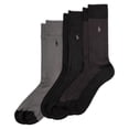 thumbnail image 1 of POLO RALPH LAUREN Men's Supersoft Birds Eye Crew Sock 3 Pair Pack, Black, Mens Shoe Size 12-17, 1 of 3