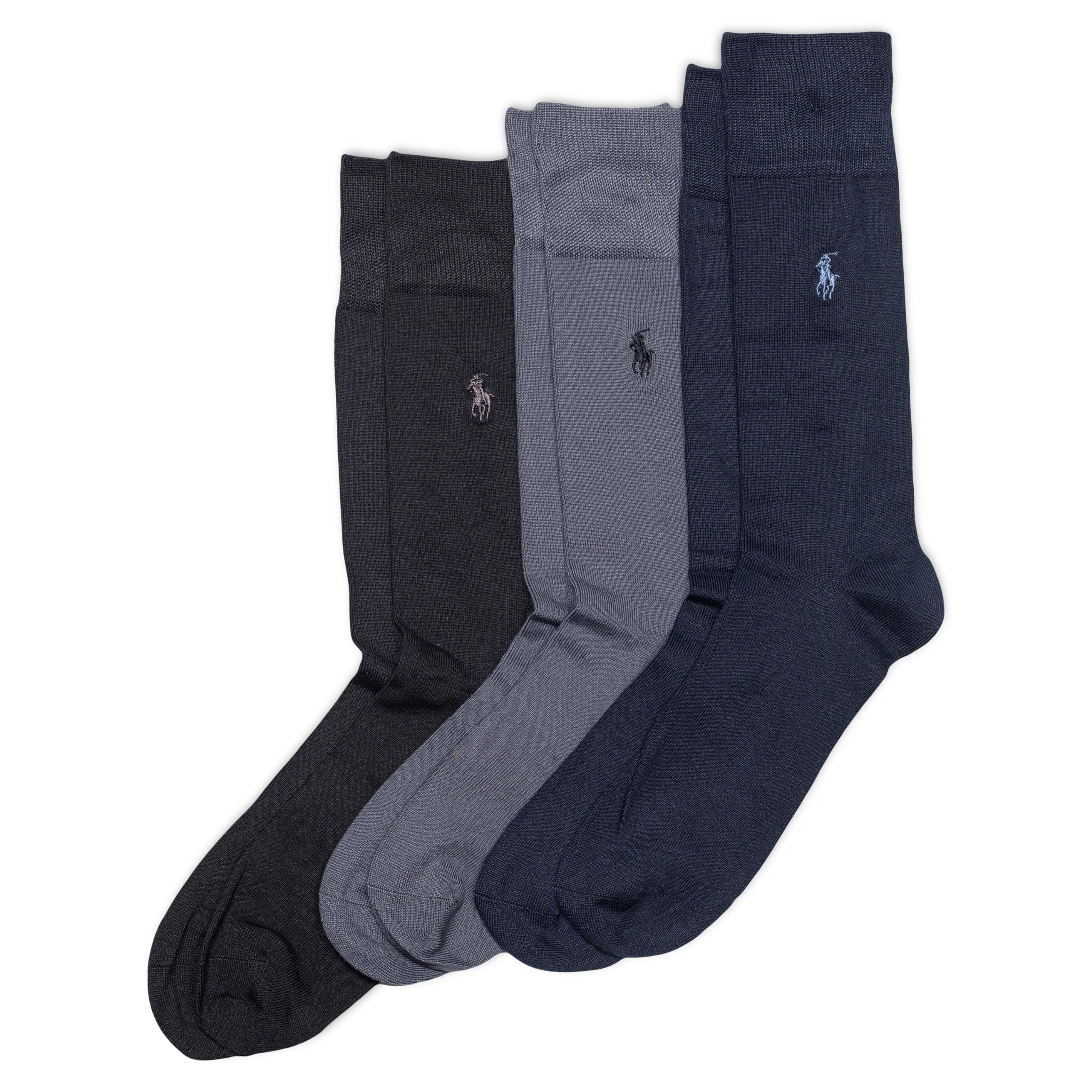 Polo Ralph Lauren Men's Supersoft Flat Crew Socks (3 Pairs), Black  Assorted, 12-17 - Walmart.com
