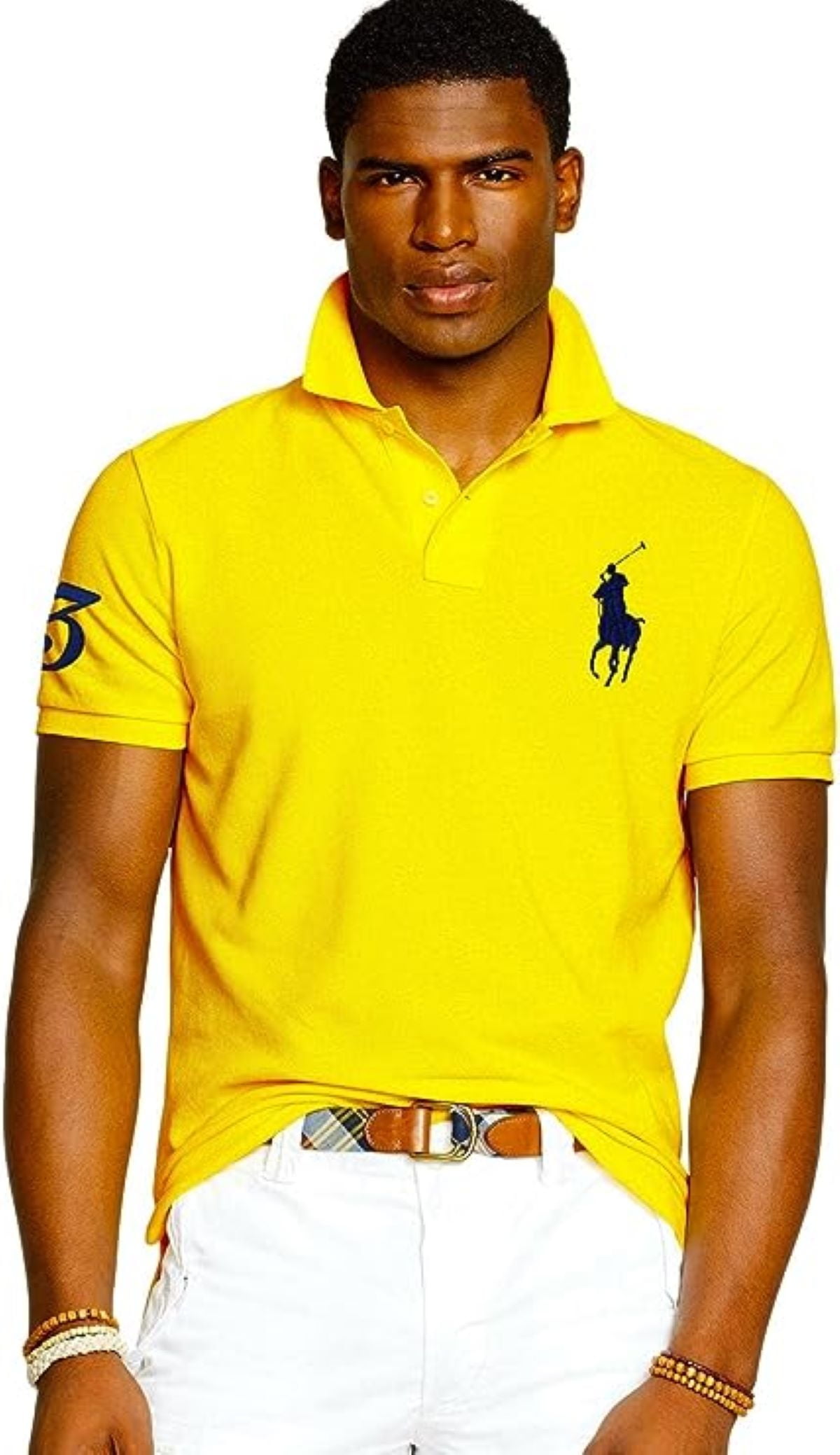 POLO RALPH LAUREN Mens Big Tall Classic Fit Short Sleeve Big Pony Mesh Polo 2XB Yellow Walmart