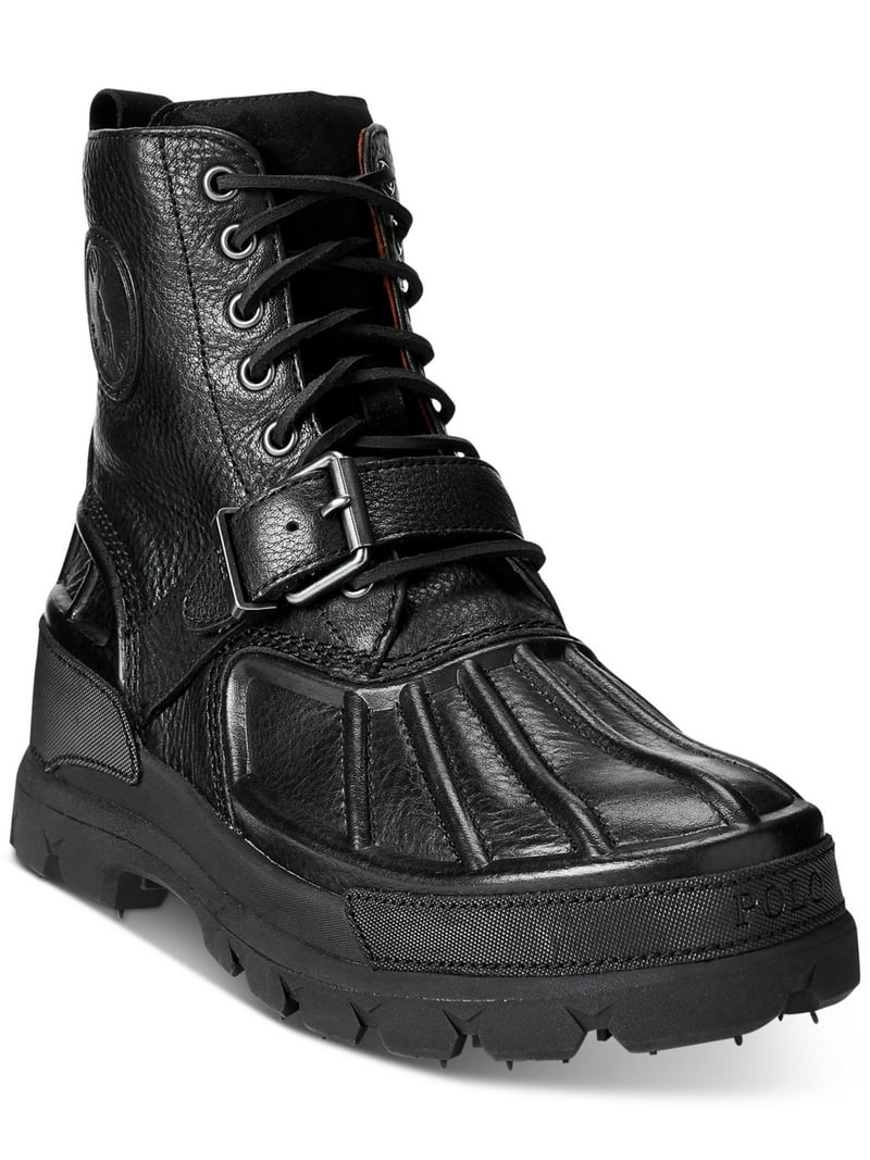 POLO RALPH LAUREN Mens Black Lug Sole Buckle Accent Oslo 