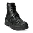thumbnail image 1 of POLO RALPH LAUREN Mens Black Lug Sole Buckle Accent Oslo Round Toe Wedge Lace-Up Leather Boots Shoes 9.5 D, 1 of 4