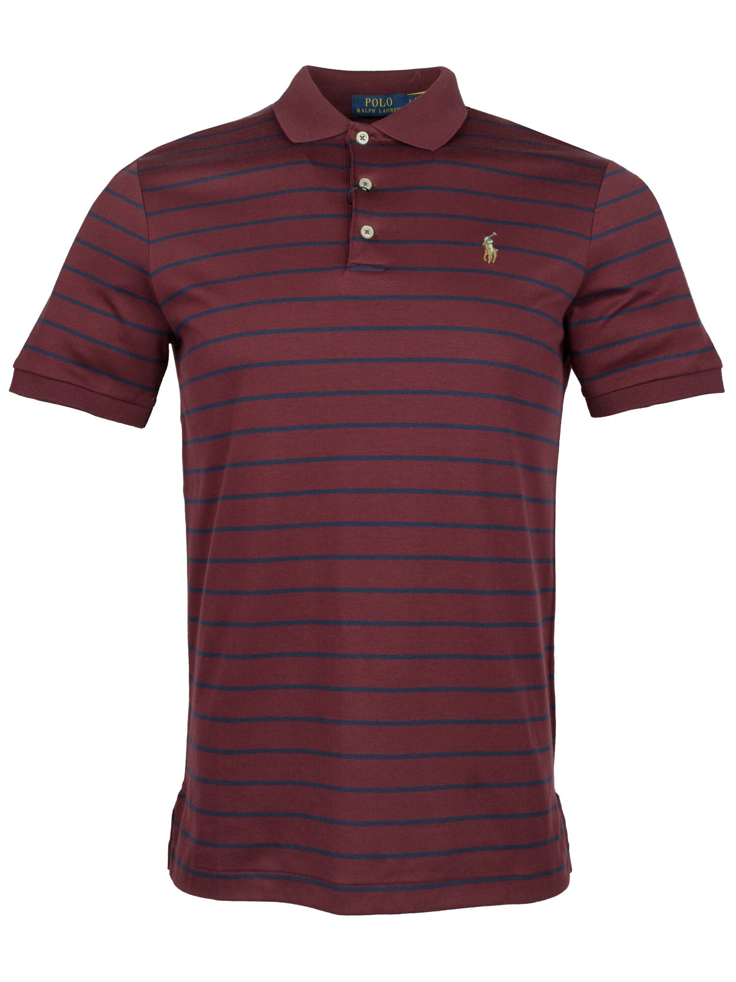 POLO RALPH LAUREN Mens Burgundy Short Sleeve Classic Fit Stretch Polo S