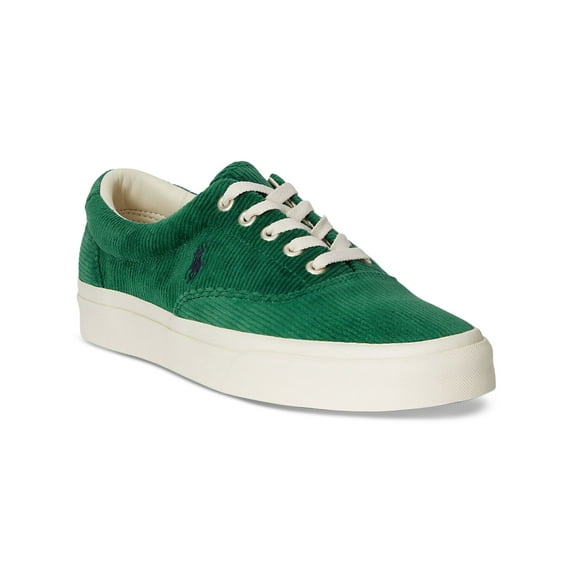 POLO RALPH LAUREN Mens Green Corduroy Cushioned Comfort Keaton Round Toe Platform Lace-Up Sneakers Shoes 10.5 M