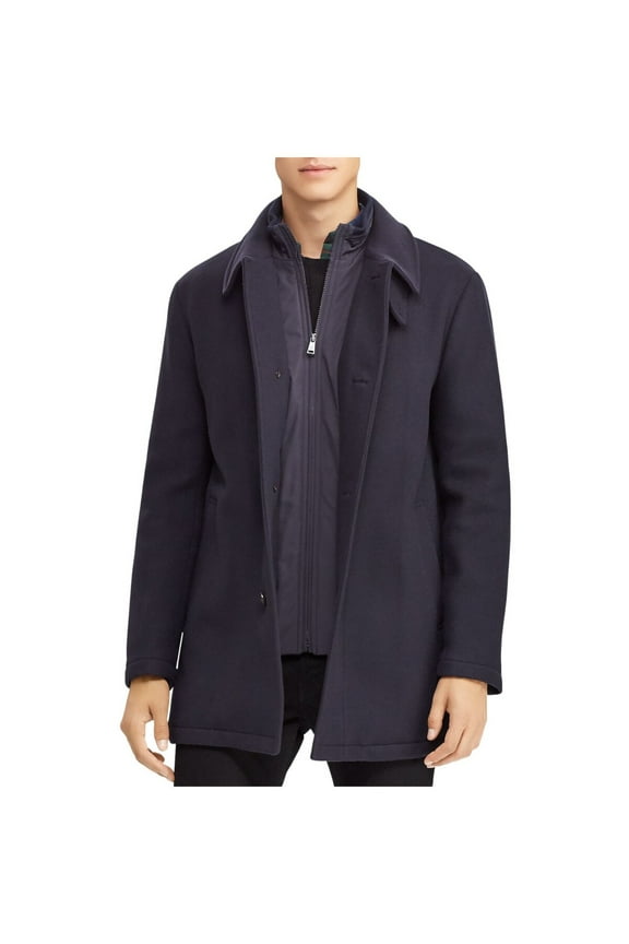 Mens Melton Navy Car Coat 44R