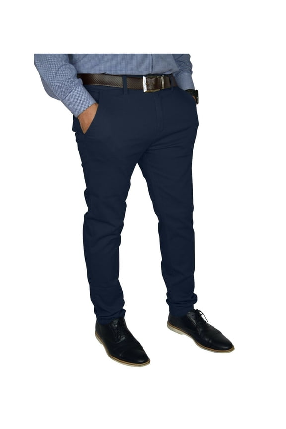 Mens Navy Flat Front Chino Pants 42 X 32