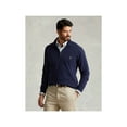 thumbnail image 1 of POLO RALPH LAUREN Mens Navy Logo Graphic Classic Fit Quarter-Zip Cotton Pullover Sweater 4LT, 1 of 3