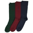 thumbnail image 1 of Polo Ralph Lauren Mens Super Ribbed Socks - 3 Pair Pack Lightweight Comfort Soft Ribbered Dress Crew, Navy Assorted, 12-17 US, 1 of 3