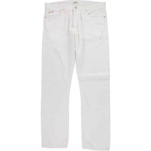 Ralph Lauren Mens Solid Slim Fit Jeans, White, 34W x 32L